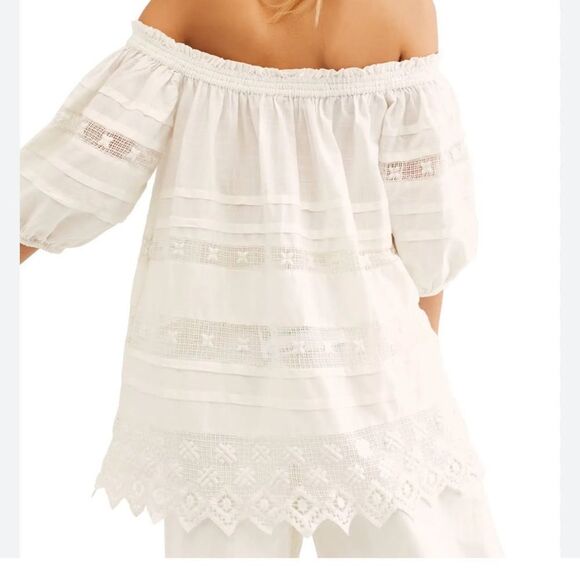 Free People Women's White Sounds of Summer Tunic Top - Picture 6 of 6